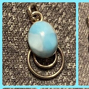 Petite Larimar Sterling Pendant/Charm with great coloration